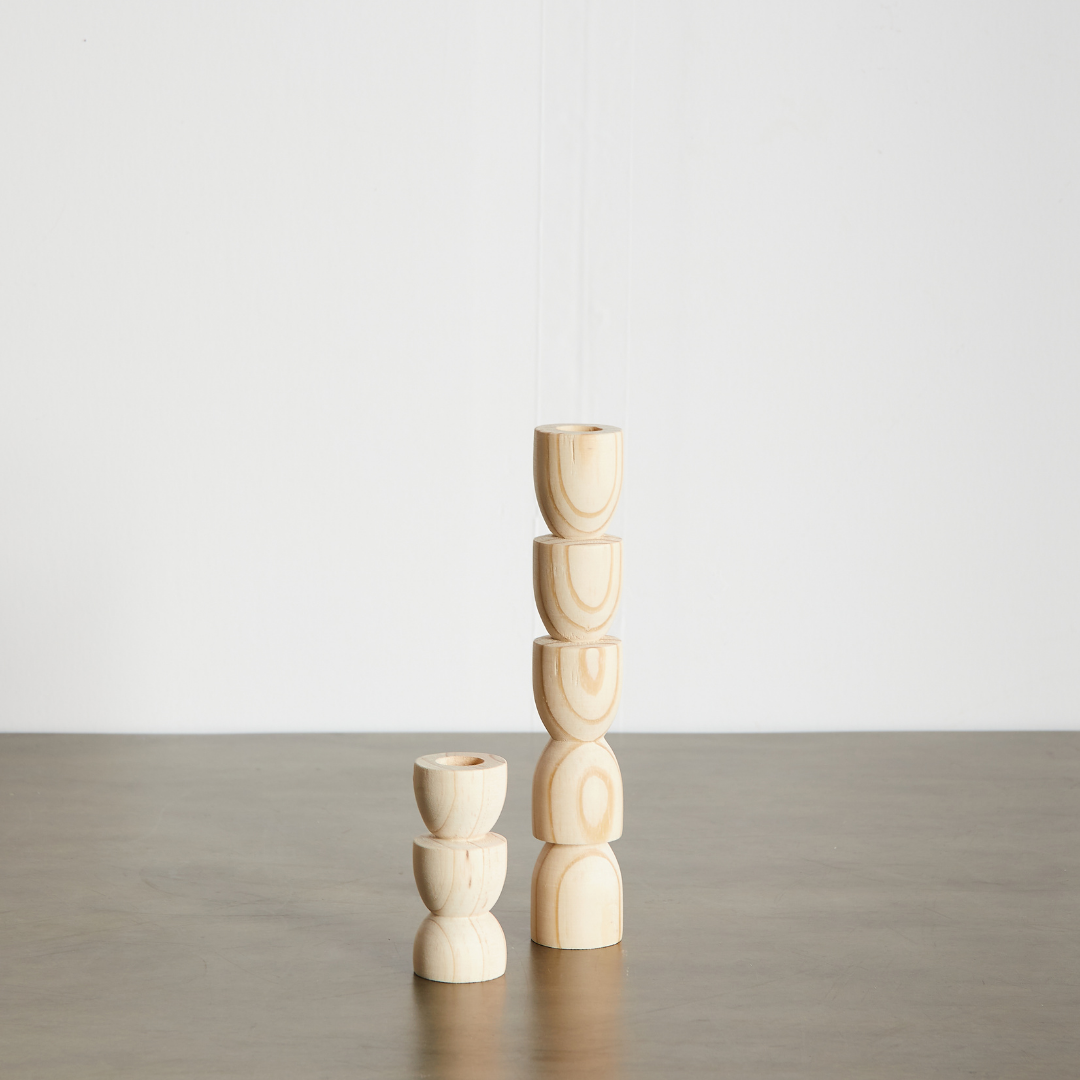 Totem Pine Candlestick Holder