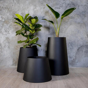 Conica Simple Steel Planters - Kanju Interiors